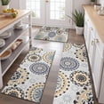 thumbnail image 2 of Beige Ethnic Mandala Pattern Kitchen Rugs Sets Of 3,Kitchen Runner Rugs Non Skid Washable,Decorative Kitchen Floor Mats for Kitchen,Sink,Laundry,17"x30"+ 17"x47" + 17"x59", 2 of 6