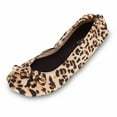 thumbnail image 2 of Shoes8teen Women's Foldable Portable Travel Ballet Flat Shoes w/Matching Carrying Case  (5/6, Leopard sh18-1), 2 of 2