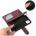 thumbnail image 6 of Wallet Case for Samsung Galaxy S23 Ultra 5G, Premium PU Leather Magnetic Closure Handbag Zipper Pocket Case Kickstand Card Slots with Hand Strap Shockproof Flip Case - Wine Red, 6 of 14