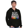 thumbnail image 3 of Big Gay Bearded Funcle Uncle Rainbow Zip Hoodie Sweatshirt Men Brisco Brands M, 3 of 6