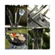 thumbnail image 5 of Juego de herramientas para barbacoa de utensilios, 5 piezas, accesorios para parrilla de acero inoxidable con estuche de transporte, kit de herramientas completo con pinzas, espátula, tenedor para, 5 of 5