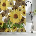 thumbnail image 2 of Spring Flowers Shower Curtain Set, Waterproof Shower Curtains for Bathroom, Farmhouse Botanical Brown Yellow Daisy Washable Fabric Cloth Bath Curtain for Bathtub Decoration with Hooks 54x78 Inches, 2 of 9