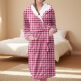 thumbnail image 2 of Women's Fleece Plush Robe Long Warm Plush Bathrobe Loungewear Jacket Printed Comfort Robe, 2 of 5