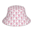 thumbnail image 1 of Fotbe Flamingo On Checkered Sombrero Tipo Pescador con Estampado – Sombrero de Sol de Algodón de Moda para Playa, Golf, Pesca, 1 of 6