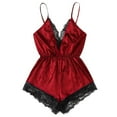 thumbnail image 4 of Gibobby Lencería para sexo Ropa de dormir Lencería Sexy Empalme Bodydoll Encaje Body Chica V-cuello Mujeres Íntimos(Rojo, M), 4 of 4