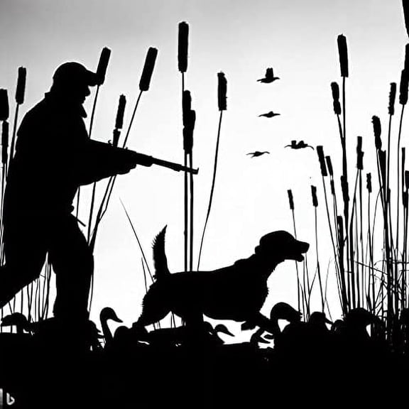 Duck Hunter with retriever dog Edible Image Icing Cake Topper for Quarter Sheet Cake, by TNCT