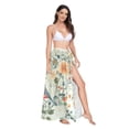 thumbnail image 2 of FORMRS Womens Beach Sarong Semi-Sheer Bikini Wrap Skirt Swimsuit Cover-ups, Green Floral Pattern, 2 of 7
