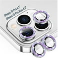 thumbnail image 1 of [3+1] CamLabs iPhone 13 Pro & iPhone 13 Pro Max Camera Lens Protector - 4Pc Glass & Metal - Colorful Diamond Bling - Camera Screen Protector, 1 of 10