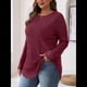 thumbnail image 4 of Camisas de Larga para Mujer, Blusas Tipo Túnica para Mujer, Suéteres Básicos Holgados y Elegantes con Cuello Redondo para Mujer. Rojo XXL, 4 of 7