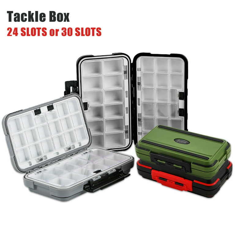 Eyotto Gray 30 Slots Fishing Tackle Box Organizer Adjustable Dividers, Medicine Tools Storage Box, Size: Large