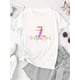 thumbnail image 2 of Camiseta Para Mujer Verano Suave Camiseta Con Cuello Redondo Para Mujer Para Caminar Por La CalleCreative English Colorful Pattern Printed Women'S Fashion Trendy Round Neck Short Sleeve, Simple Casu, 2 of 7