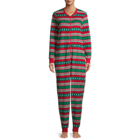 Jammers USA Women's Fair Isle Holiday Union Suit, Red, X-Small
