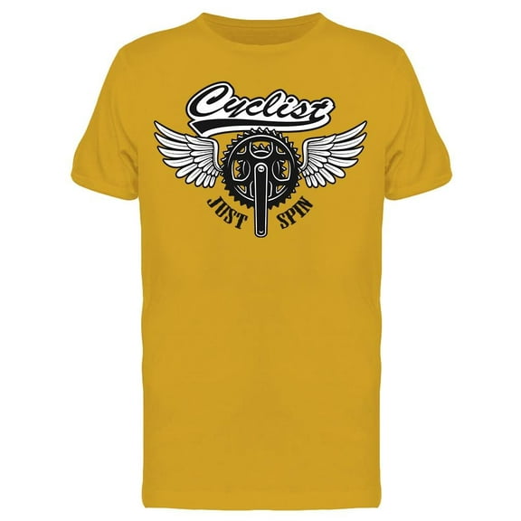 Cyclist, Just Spin With Wings T-Shirt Men -Image by Shutterstock, Male Small