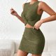thumbnail image 4 of Conjunto de falda de 2 piezas para mujer Conjunto de falda superior sin mangas de algodón de color sólido Traje de vacaciones FLhrweasw  Nuevo, 4 of 7
