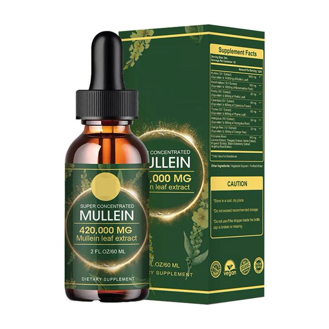 Extracto de hoja de gordolobo en gotas, suplemento dietético para la salud pulmonar (60 ml)