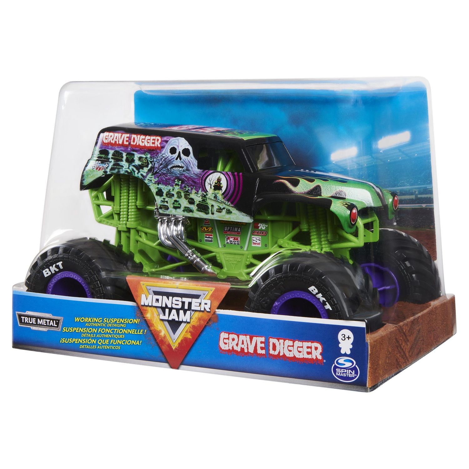 Monster Jam, Official Grave Digger Monster Truck, Die-Cast Vehicle, 1:24 Scale