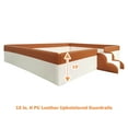 thumbnail image 5 of Bellemave Queen Size Floor Bed with Stairs and Fence Guardrails Floor Bed Frame with Bed Slats PU Leather Upholstered Daybed(Queen, White + Brown), 5 of 10