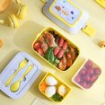 thumbnail image 5 of HESITONE Portable Lunch Box Compartment Bento Organizer with Handle and Buckles, 5 of 15