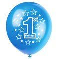 thumbnail image 3 of Paquete de 15 globos SHUNTAI para fiesta de cumpleaños, color azul y dorado, 3 of 9