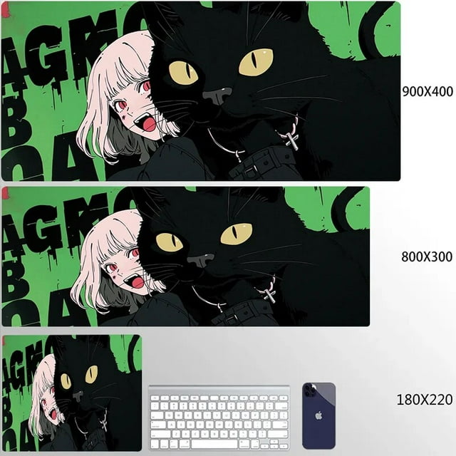 Xxl Pink Anime Mouse pad Cat Pc Gamer Mousepad Cute Girl Desk Mat Non-slip Speed Large Gaming Mouse Mat Rubber Keyboard Desk pad