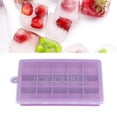 thumbnail image 2 of Molde de silicona rectangular para cubitos de hielo con tapa, 15 compartimentos, para cocina y panadería, color morado., 2 of 8