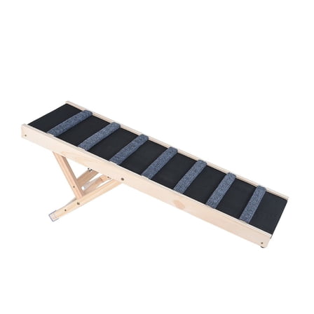 Dog Ramp for Bed, Folding Pet Ramp Adjustable 5-Level, 39.3" Long Wooden Ramp for Small Large Dogs Cats, Sofa Couch Car Access