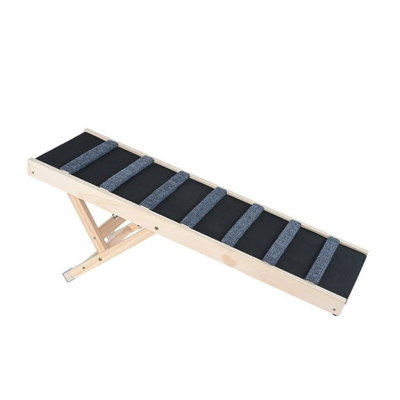 Dog Ramp for Bed, Folding Pet Ramp Adjustable 5-Level, 39.3" Long Wooden Ramp for Small Large Dogs Cats, Sofa Couch Car Access