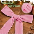 thumbnail image 4 of Yexmas 12pcs Pink Velvet Christmas Bows, Ribbon Bows Xmas Ornaments for Christmas Tree Home Party Staircase Door Wreath Garland Holiday Decor, 4 of 7
