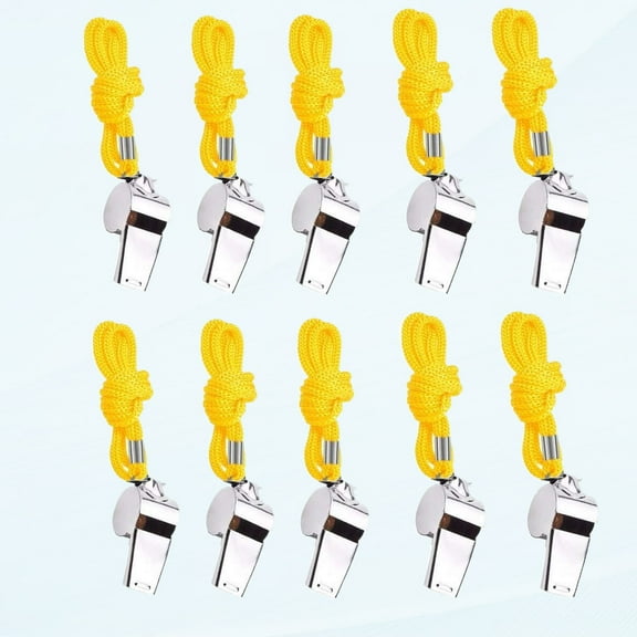 10 Pack Sports Whistle with String Stainless Steel Coach Outdoor Emergency Safety Marine Police Underwater Rescue Whistle