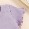 thumbnail image 3 of WIBACKER Toddler Baby Girl Summer Outfits Ruffle Ribbed Knit Short Sleeves T-Shirt Tops + Shorts Clothing Set, 3 of 7