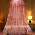thumbnail image 6 of PRINxy Mosquito Net Bed Canopy for Girls,Princess Round Hoop Sheer Bed Canopy ,Dome Mosquito Netting Bed Tent Twin Girls Canopy Bed Decor for Baby Crib,Kid Bed Pink, 6 of 7