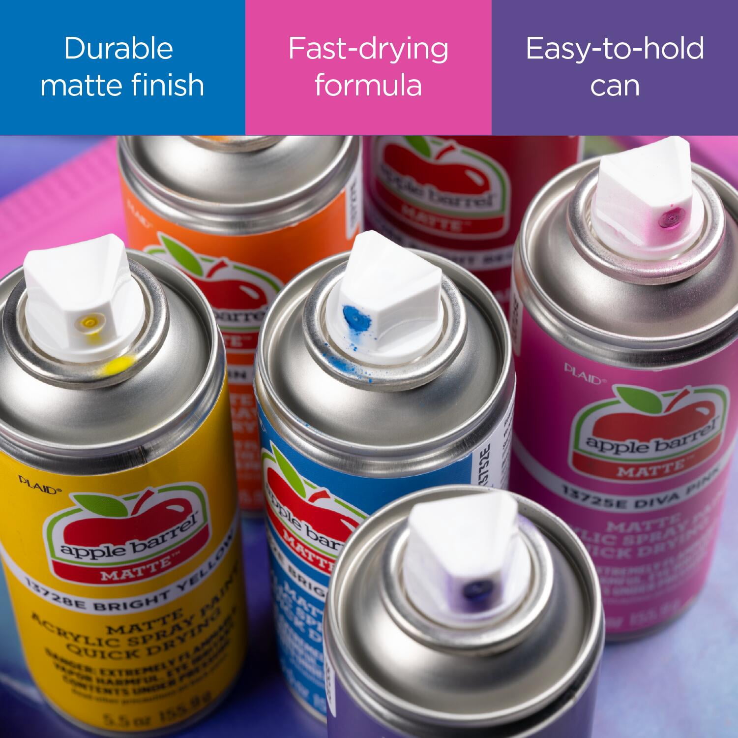 Apple Barrel Quick Drying Acrylic Spray Paint, Matte Finish, 5.5 oz, Pink Parfait
