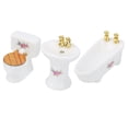 thumbnail image 4 of 1/24 Dollhouse Bathtub, Exquisite Design Concise Structure Excellent Workmanship Dollhouse Bathroom Set, For Kids Children White,Four Leaf Clover,Rose, 4 of 8