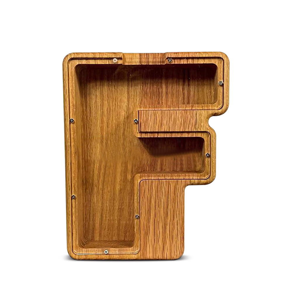 3.5 Inch Handmade Safe Money Box Wooden Piggy Bank Gift For Kids Adults Decor 