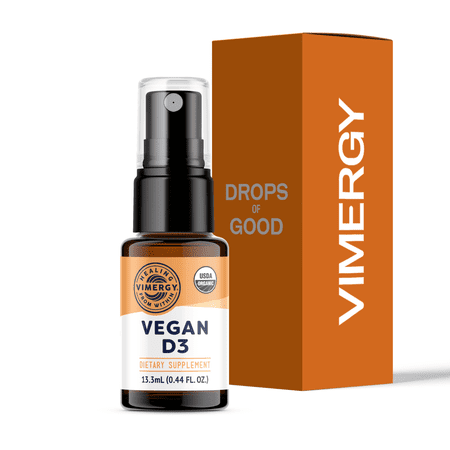 VIMERGY USDA Organic Vegan Vitamin D3 Extract, 96 Servings – Supports Strong Bones & Healthy Immune System