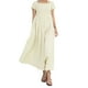 thumbnail image 1 of Vestido de verano de algodón y lino para mujer: manga corta, corte holgado, color liso, vestido informal para exterior, tallas S-XXL, 1 of 5
