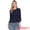 Dark Blue, variant on DARING DIVA Women's Peplum Crew Neck 3/4 Sleeve Ruffle Pullover Blouses XS Pink