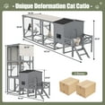 thumbnail image 7 of imerelez Outdoor Catio Enclosure for Multiple Cats, 96" Large Wooden Cat House with 4 Platforms & Swing, Waterproof Cover & UV Resistant, 2-Combination Gray Cat Cage, 7 of 7