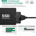 thumbnail image 5 of Cable adaptador USB C 3.2 gen2 a SATA para disco duro 2.5 y SSD, convertidor SSD/HDD, adaptador de disco duro SATA I/II/III compatible con UASP/Trim/Smart, 5 of 5
