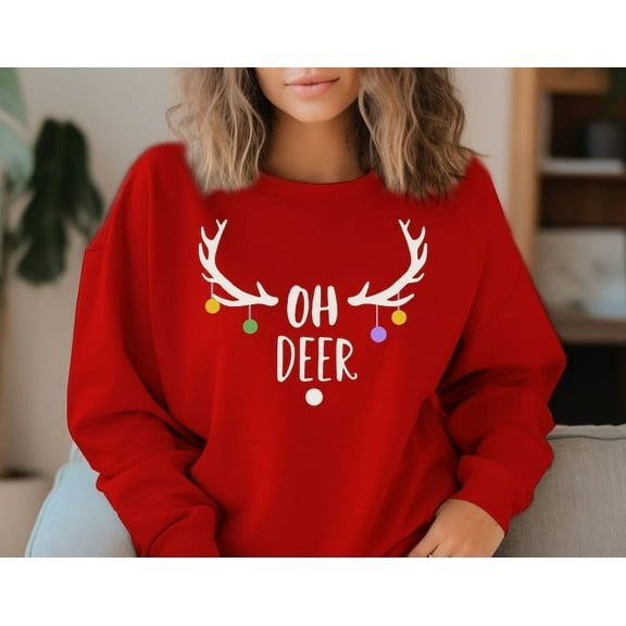 Christmas Tree Sweatshirt, Christmas Sweatshirt, Christmas Shirts for Women Christmas Sweater, Ohh-Dear-1(SWT)