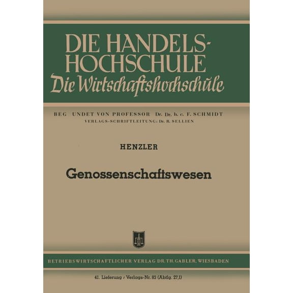 Genossenschaftswesen, (Paperback)