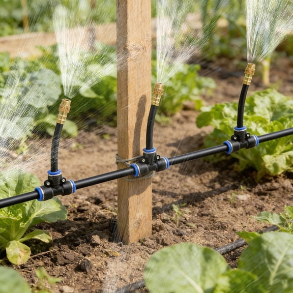 Automatic Drip Irrigation System Kit with 360° Bendable Nozzles, Tool-Free Installation for Garden Greenhouse Lawn Patio