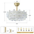 thumbnail image 6 of 20" Gold Chandelier Flower Ceiling Fan with Light Remote Control, Gold Glass Fandelier Ceiling Fans with Lights, Caged Mid-Century for Bedroom, Nursery, Living Room, 6 of 8