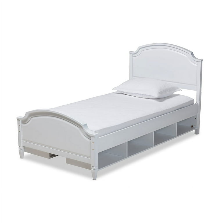 Baxton Studio Elise Classic and Traditional Transitional White Finished Wood Twin Size Storage Platform Bed Baxton Studio Elise Classic and Traditional Transitional White Finished Wood Twin Size Storage Platform Bed