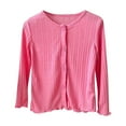 thumbnail image 3 of Sentmoon Sun Shirt Kids UPF 50+ Long Sleeve Cotton Workout Tops Girl Solid Color Button Boys and Girls Jackets Lightweight 2025 Summer for Beach Vacation Pink 3 Years, 3 of 10