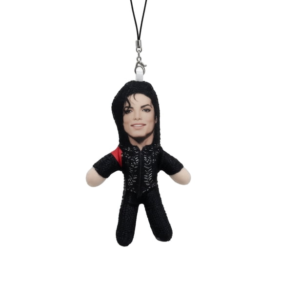 Michae Figure Keychain with Bendable Internal Wire Soft Fabric Pendant for Bag Phone Keys and Decorative Hanging Use