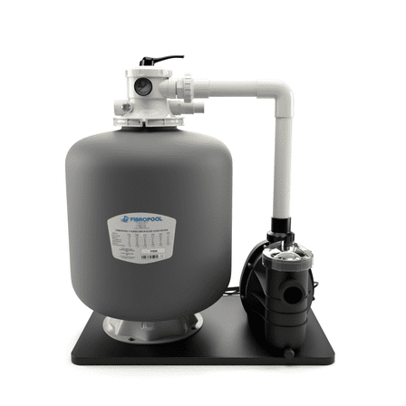 FibroPool Sand Filter Pump System For Above Ground Swimming Pools - Designed and Assembled in USA - Hose Adapters Included - High Efficiency - FSP Series (FSP21) Black
