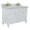 White, variant on 49 in. Double Wooden Vanity Blue with White Carrara Oval Sink