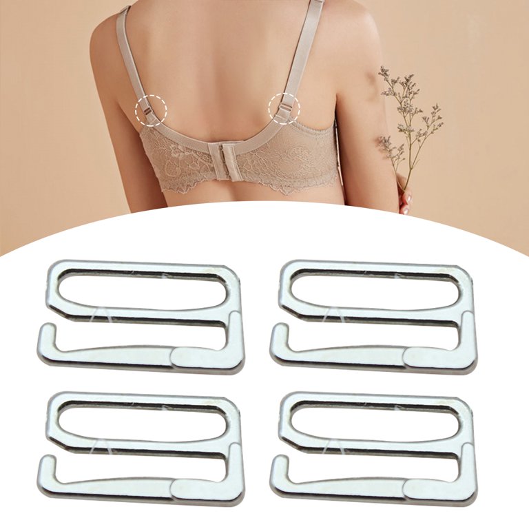 Hesroicy 10Pcs Bra Hooks Electroplating Process Strong Material