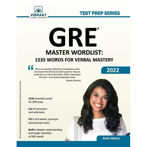 Test Prep GRE Master Wordlist: 1535 Words for Verbal Mastery, (Paperback)